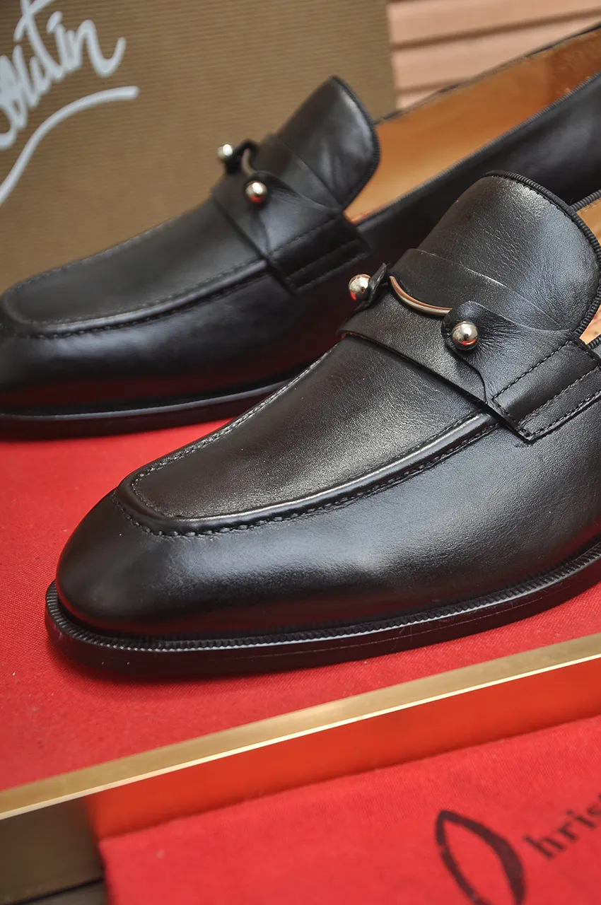 Men's shoes 💰620💶 [Chrstian Loubotin] Red-soled shoes 💋Original mold opening, the highest version on the market, purely handmade ➕Imported cowhide uppers, first-layer water-dyed cowhide lining! Original EU high-gloss outsole. 38 to 45 (45 customized)